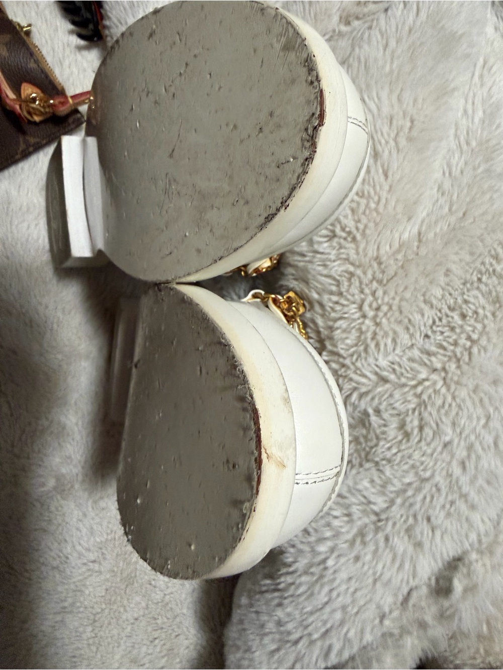 CHANEL White Quilted Leather Loafers with Gold CC Chain&Pearl Trim
Like new. - Picture 9 of 15
